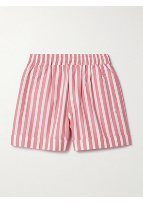 Suzie Kondi - Banker Striped Cotton-poplin Shorts - Pink - x small,small,medium,large,x large
