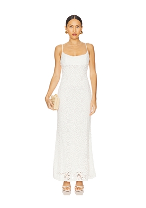 Bardot Adoni Crochet Midi Dress in White. Size 10. Also in 4, 8, 12.