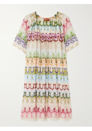 Missoni - Striped Crochet-knit Mini Dress - Multi - x small,small,medium,large,x large