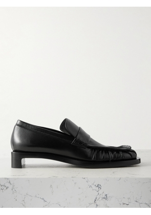 Jil Sander - Ruched Crinkled-leather Penny Loafers - Black - IT36,IT36.5,IT37,IT37.5,IT38,IT38.5,IT39,IT40,IT41