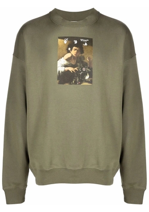 Off-White Caravaggio painting sweatshirt - Green
