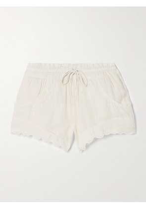 MARANT ÉTOILE - Lola Embroidered Ramie Shorts - Neutrals - FR 34,FR 36,FR 38,FR 40,FR 42