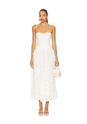 Bardot Estie Broderie Maxi Dress in White. Size 10. Also in 8, 12.