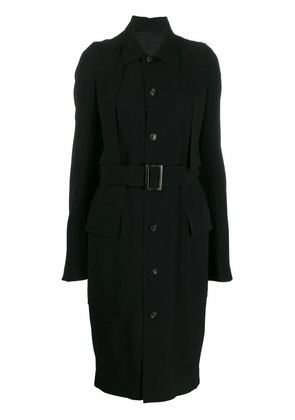 Rick Owens single-breasted belted coat - Black