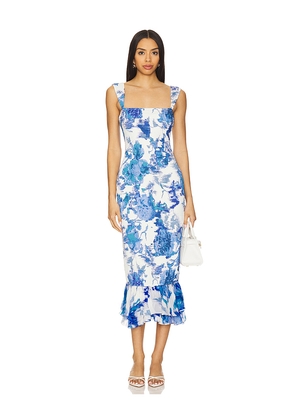 HEMANT AND NANDITA X Revolve Midi Dress in Blue. Size L. Also in M, S, XL, XS.