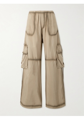 Acne Studios - Satin-twill Wide-leg Cargo Pants - Gray - EU 32,EU 34,EU 36,EU 38,EU 40,EU 42