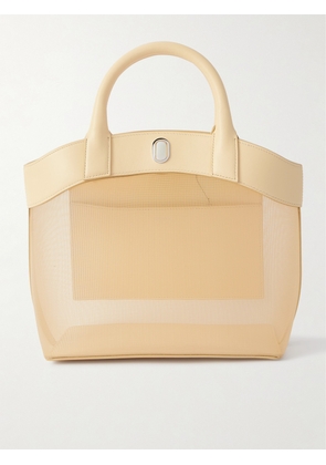 Savette - Tondo Leather-trimmed Mesh Tote - Ecru - One size