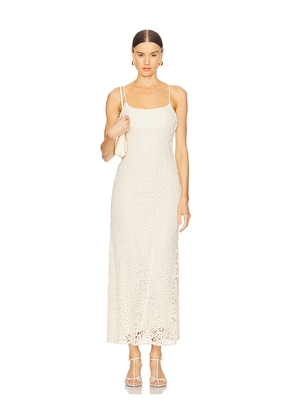 Bardot Adoni Crochet Midi Dress in Beige. Size 10. Also in 12, 2, 4, 6.