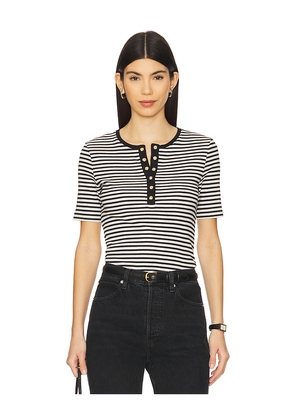 ANINE BING Alessia Tee in Black,White. Size S. Also in XS.