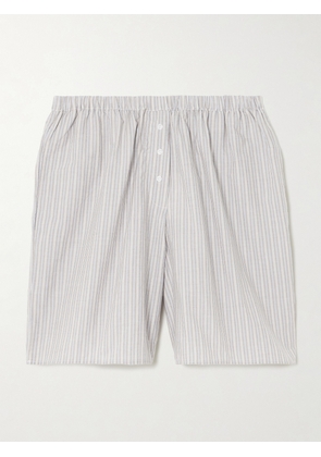 Deiji Studios - Striped Organic Cotton-poplin Shorts - Blue - xx small,x small,small,medium,large,x large
