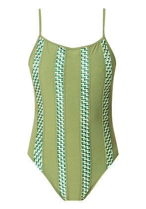 Amir Slama panelled swimsuit - Green