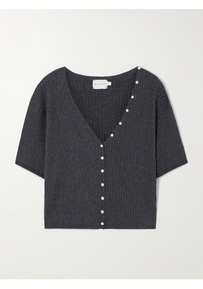 Deiji Studios - Ribbed Cotton And Cashmere-blend Cardigan - Gray - xx small,x small,small,medium,large