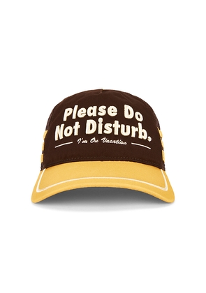 Duvin Design Please Do Not Disturb Trucker Hat in Brown.