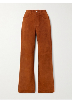 STOULS - Mythéo Paneled Suede Straight-leg Pants - Brown - xx small,x small,small,medium,large,x large