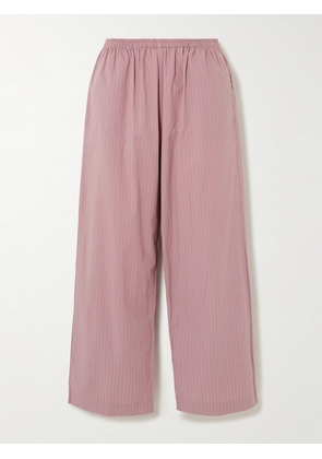 Deiji Studios - Ease Striped Organic Cotton-poplin Pajama Pants - Pink - xx small,x small,small,medium,large,x large