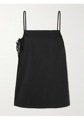 Deiji Studios - Drawcurve Tie-detailed Organic Cotton-poplin Mini Dress - Black - xx small,x small,small,medium,large,x large