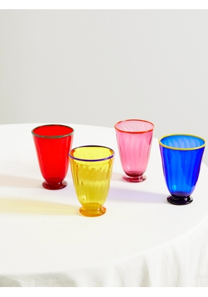 La DoubleJ - Rainbow Set Of Four Murano Glasses - Red - One size