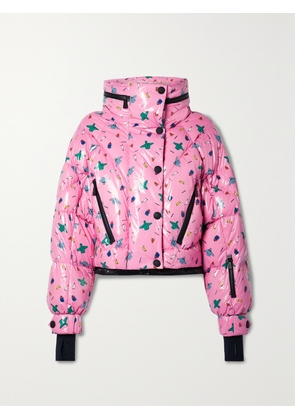 Moncler Genius - + 3 Moncler Grenoble Cropped Printed Quilted Down Ski Jacket - Pink - 01,2,3,4,5