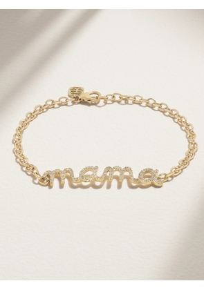Sydney Evan - Large Mama Script 14-karat Gold Diamond Bracelet - One size