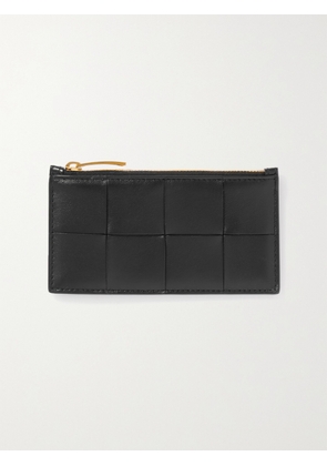 Bottega Veneta - Cassette Intrecciato Leather Cardholder - Black - One size