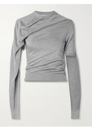 Acne Studios - Layered Silk-jersey Top - Gray - xx small,x small,small,medium,large