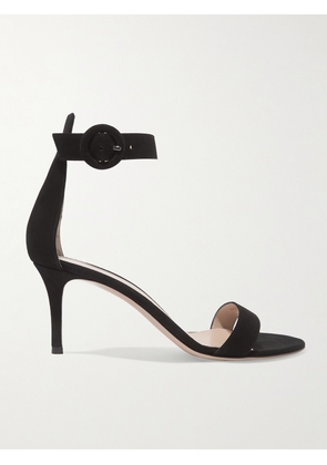 Gianvito Rossi - Portofino 70 Suede Sandals - Black - IT34,IT34.5,IT35,IT35.5,IT36,IT36.5,IT37,IT37.5,IT38,IT38.5,IT39,IT39.5,IT40,IT40.5,IT41,IT41.5,IT42