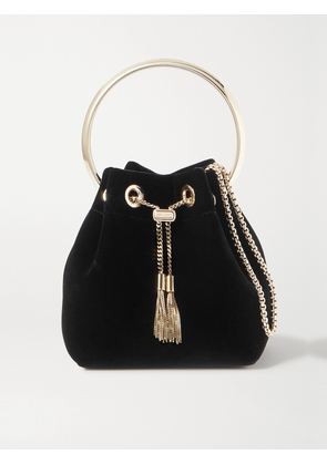 Jimmy Choo - Bon Bon Velvet Bucket Bag - Black - One size