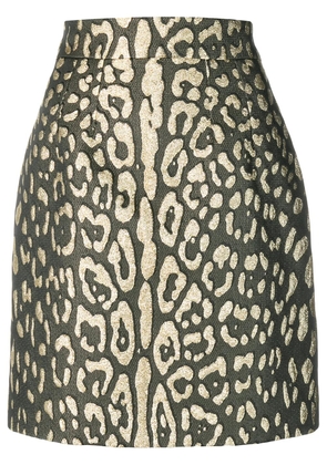 Dolce & Gabbana metallic leopard-print mini skirt - Black