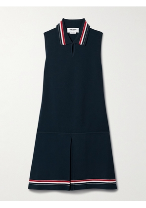 Thom Browne - Pleated Striped Stretch-knit Mini Dress - Blue - IT40,IT42,IT46