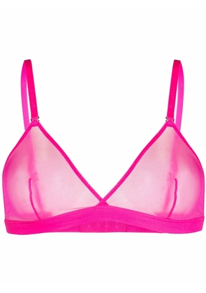 Maison Close Corps à Corps Neon sheer triangle bralette - Pink