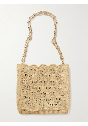 RABANNE - 1969 Wave Raffia And Chainmail Shoulder Bag - Neutrals - One size