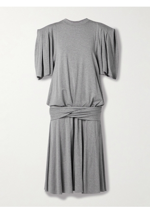 Marie Adam-Leenaerdt - Gathered Cotton-jersey Midi Dress - Gray - FR 34,FR 36,FR 38,FR 40,FR 42