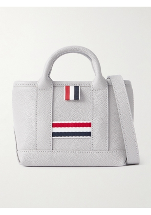 Thom Browne - Tool Micro Grosgrain-trimmed Textured-leather Tote - Gray - One size