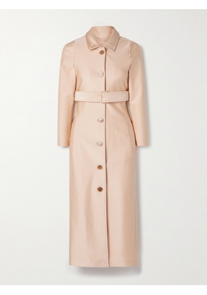 Marie Adam-Leenaerdt - Belted Stretch-satin Trench Coat - Neutrals - FR 34,FR 36,FR 38,FR 40,FR 42