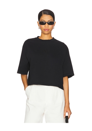 ANINE BING Myers Cropped Tee in Black. Size L. Also in S, M.