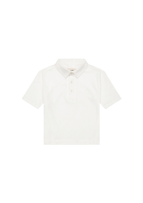 DL1961 Short Sleeve Toddler Polo in White. Size 4/5. Also in 6/7.
