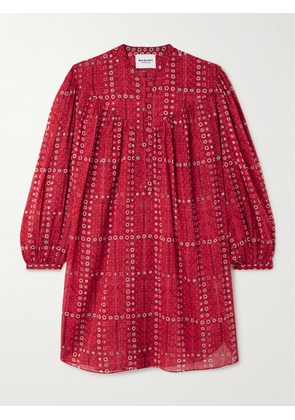 Marant Étoile - Melinda Printed Organic Cotton-voile Mini Dress - Red - FR 34,FR 36,FR 38,FR 40,FR 42,FR 44