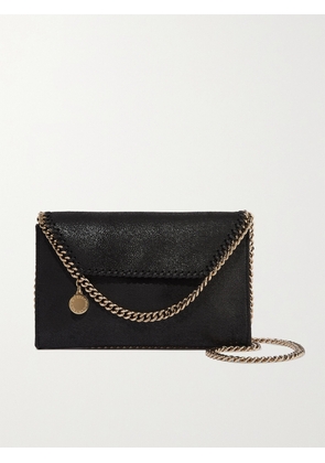 Stella McCartney - Falabella Mini Vegetarian Brushed-leather Shoulder Bag - Black - One size