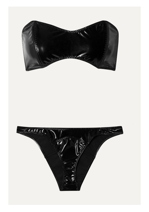 Lisa Marie Fernandez - Natalie Stretch-pvc Bandeau Bikini - Black - 01,2,3,4