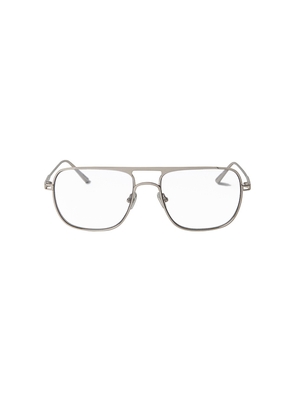 Elisa Johnson Jane Optical Eyeglasses in Metallic Silver.