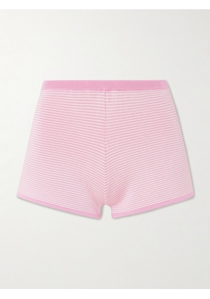 Calle Del Mar - Striped Knitted Shorts - Pink - x small,small,medium,large,x large