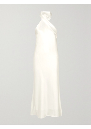 Galvan - Pandora Satin Halterneck Midi Dress - Ivory - FR 34,FR 36,FR 38,FR 40,FR 42,FR 44