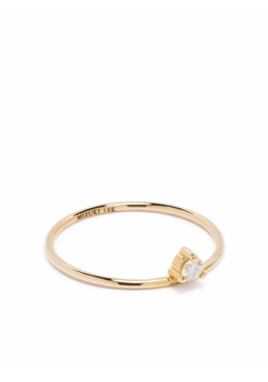 Mizuki 14kt yellow gold diamond solitaire ring