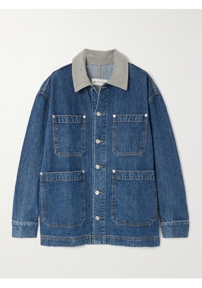 SLVRLAKE - Cotton Corduroy-trimmed Denim Jacket - Blue - x small,small,medium,x large