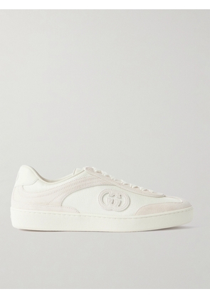 Gucci - Leather-trimmed Suede And Mesh Sneakers - Off-white - IT34,IT34.5,IT35,IT35.5,IT36,IT36.5,IT37,IT37.5,IT38,IT38.5,IT39,IT39.5,IT40,IT40.5,IT41,IT41.5,IT42