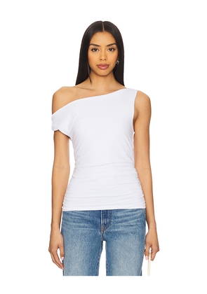 Bobi Twist Off The Shoulder Top in White. Size L. Also in XL, XS.