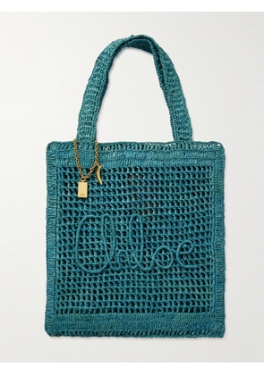 Chloé - Summer Banana Embellished Raffia Tote - Blue - One size