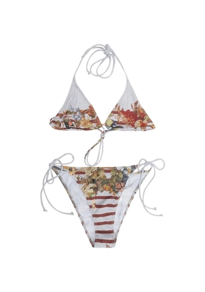 Jean Paul Gaultier floral-print bikini set - White
