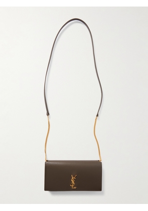 SAINT LAURENT - Cassandre Strap Leather Phone Case - Green - One size