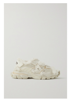 Balenciaga - Faux Fur-lined Leather And Rubber Sandals - White - IT35,IT36,IT37,IT38,IT39,IT40